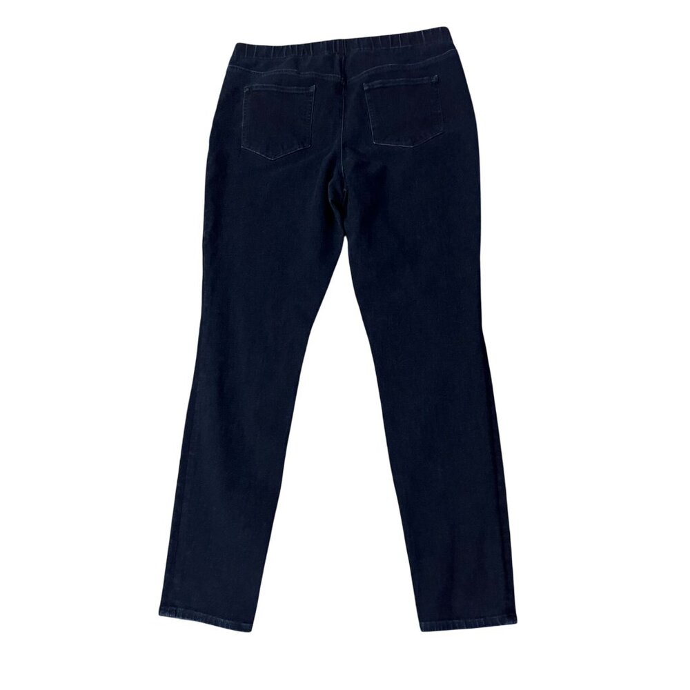 Lands End Pull On Jeans Womens 16 Dark Wash Cotton Blend Stretch Pants Used - Picture 4 of 13